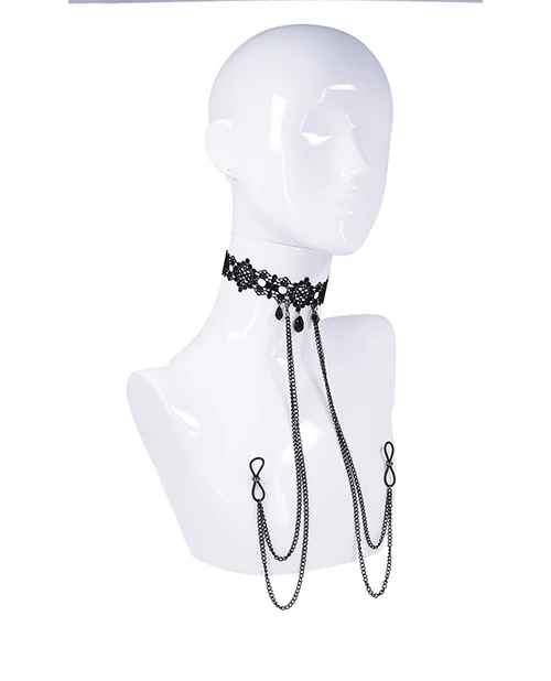 Lace Collar with Nipple Ties